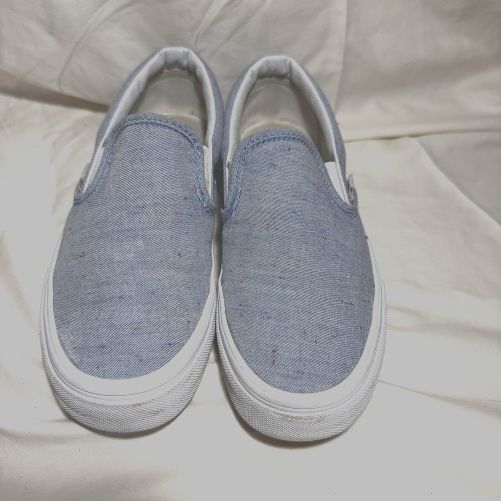 VANS Women's Baby Blue Speckle Jersey Slip-On Sneaker Size 6 Skate Shoe‎